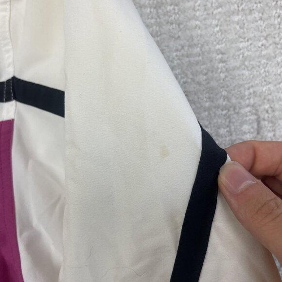 Y2K Retro Reebok Pink / White Windbreaker Jacket Woman Small Full Zip VTG - Picture 9 of 15